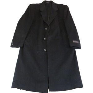 VTG 90 Silver Cloud Wool and Cashmere Woven In Italy Full Length Overcoat Mens L